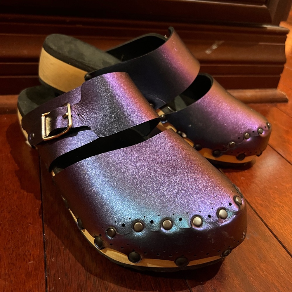 Mohop MID CLOG CLOSED TOE MULE IN CHAMELEON iridescent fits 8 or 8.5 - Picture 10 of 13